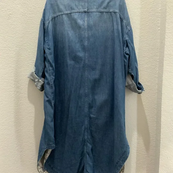 Denim Button-Up Shirt Dress - Picture 6 of 6